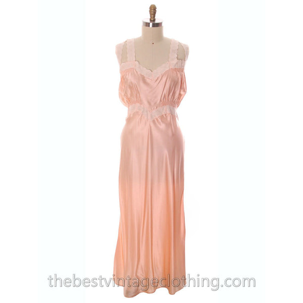 Gorgeous Vintage Peach Rayon Charmeuse Satin NOS Nightgown Boudoir XL ...
