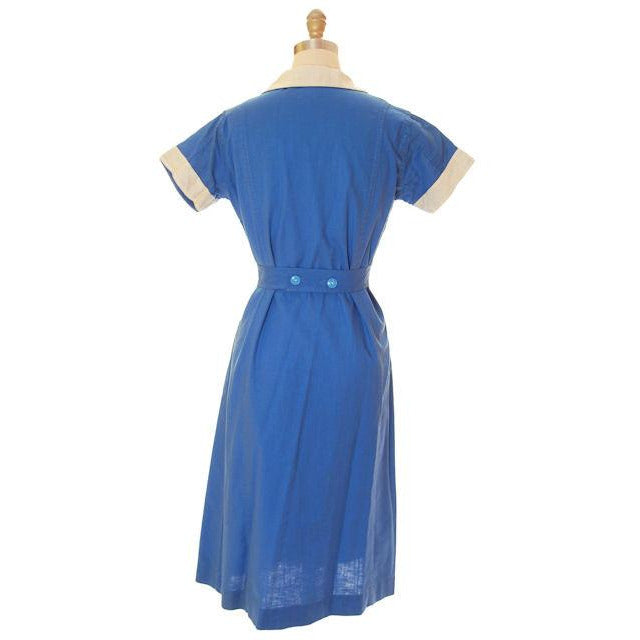 Vintage Waitress Uniform Blue/ White 1940s Sz 34 Long Island Uniform C ...