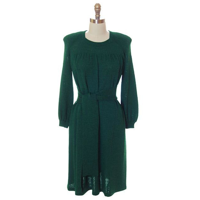 Vintage Green Knit Dress 1970s Adolfo Saks Fifth Ave Med – The Best ...