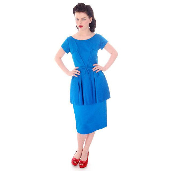 Vintage Electric Blue Hobble Dress 1950s 34-26-38 – The Best Vintage ...