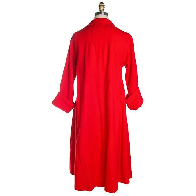 Vintage Red Wool Lightweight Coat Ladies Unique Belting 1950s – The ...