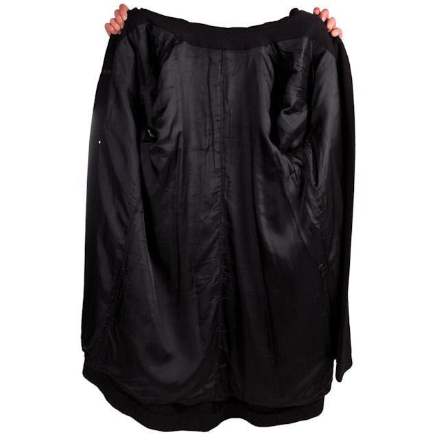 Vintage Black Wool Swing Coat Fab Sleeve Beading Details 1940s M-XL ...