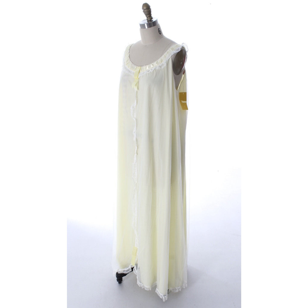 Odette Barsa Vintage Nylon Lingerie Nightgown Robe Set Lace Peignoir N ...