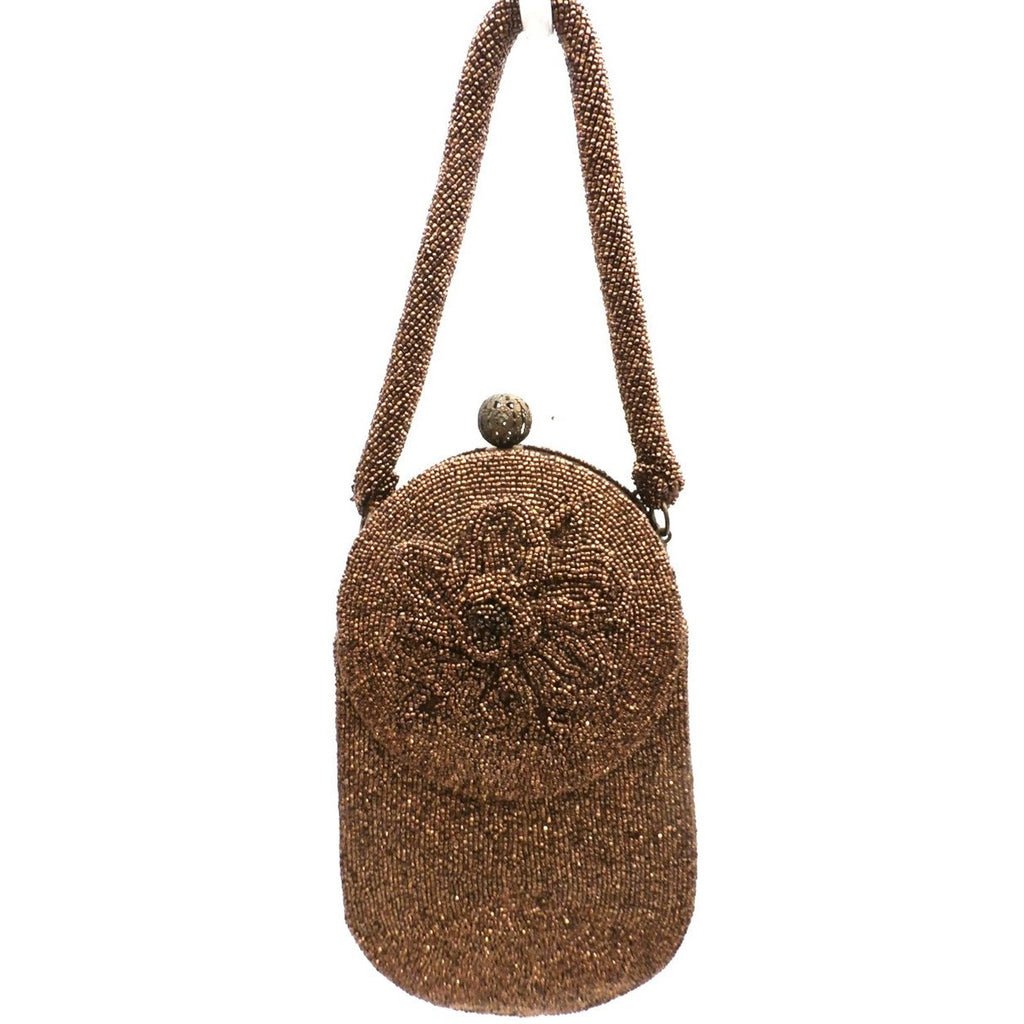 Vintage Beaded Bag Unusual Shape Copper Beads Custom Calem 1940s – The ...