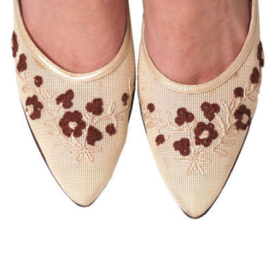 Vintage Womens Shoes Beige Mesh High Heel Pumps Delman 1950S – The Best ...