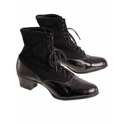Vintage Black Wool & Leather Lace Up Boots 1910s NIB Womens Sz 8 S S ...