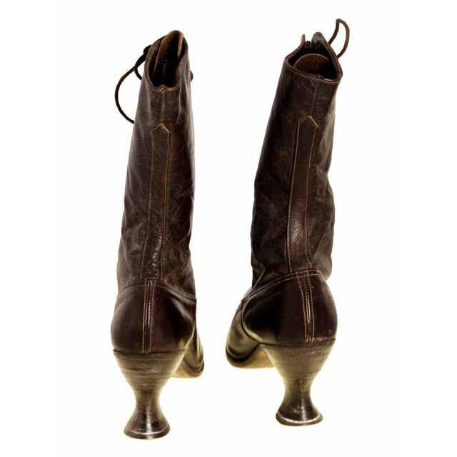 Victorian Ladies Julia Marlowe Boots w/Louis Spool Heels Brown 1900 Si – The Best Vintage Clothing