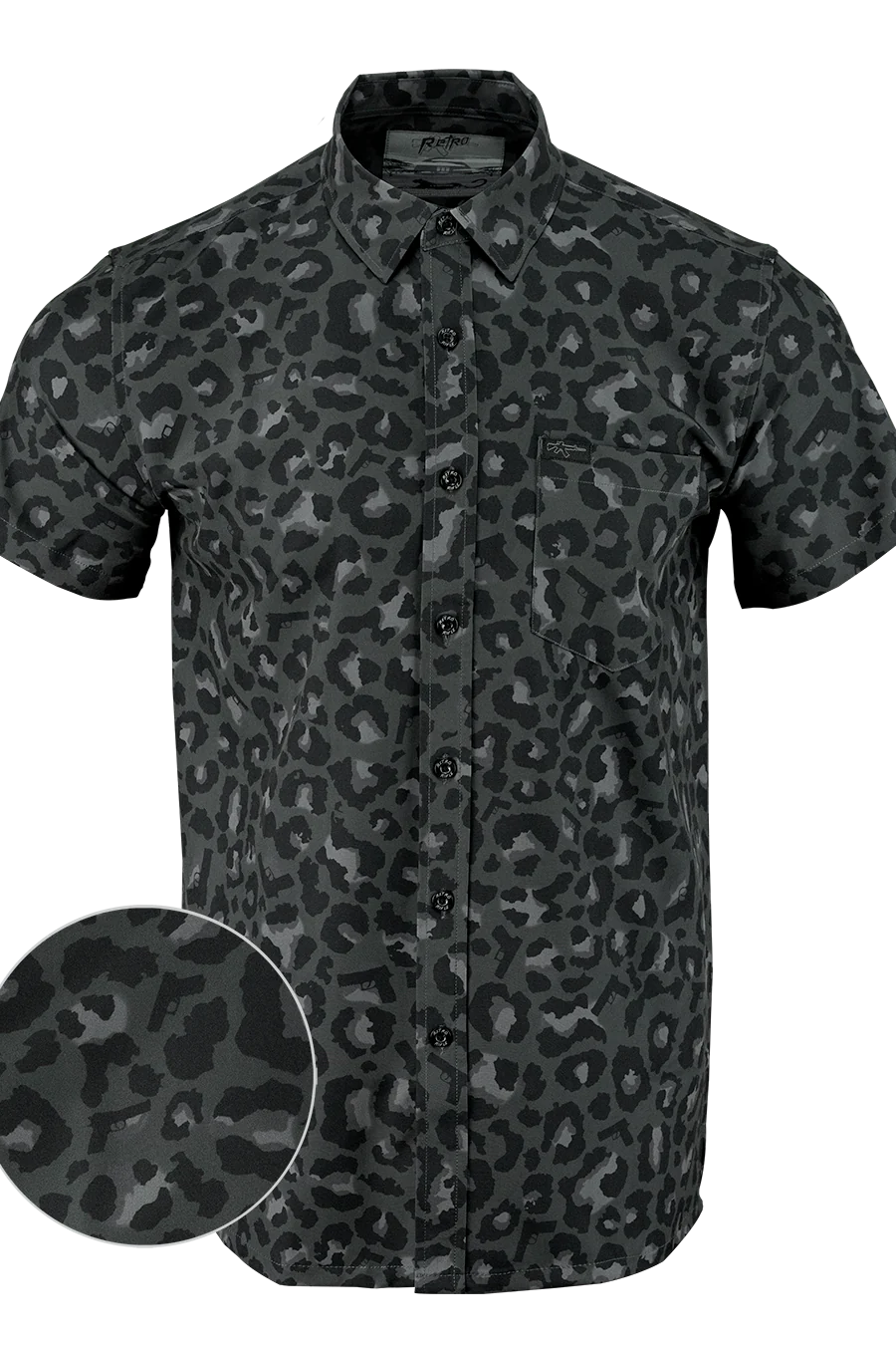 UniJames Comfort Leopard (Black) Button Down For Men