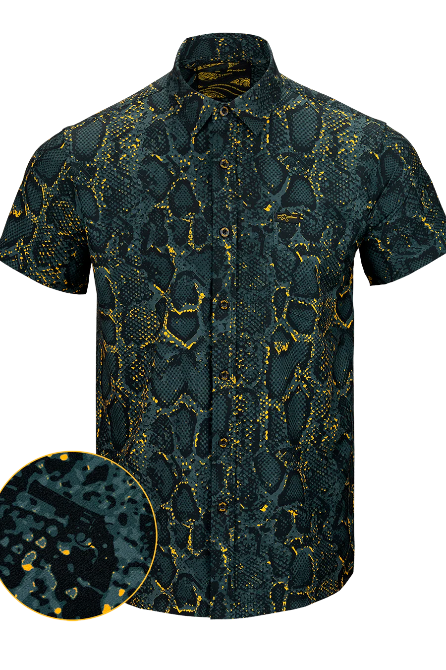 UniJames Comfort Python (Black) Button Down For Men
