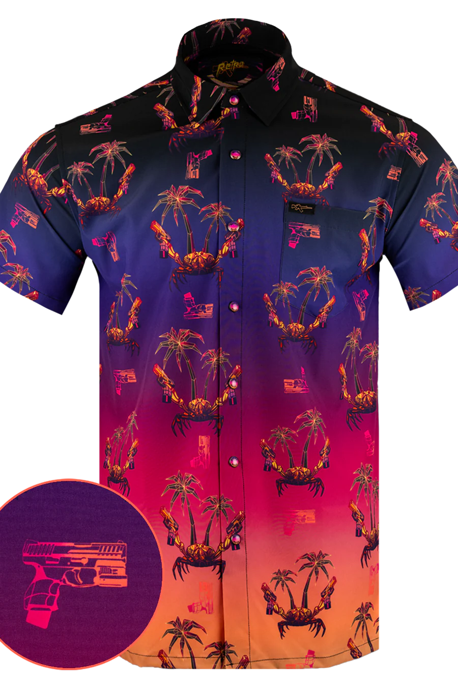 UniJames Comfort Synth Crab Button Down (Pearl Snaps) For Men