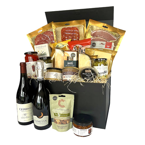 The Party Nibbles Hamper (large) with contents on show