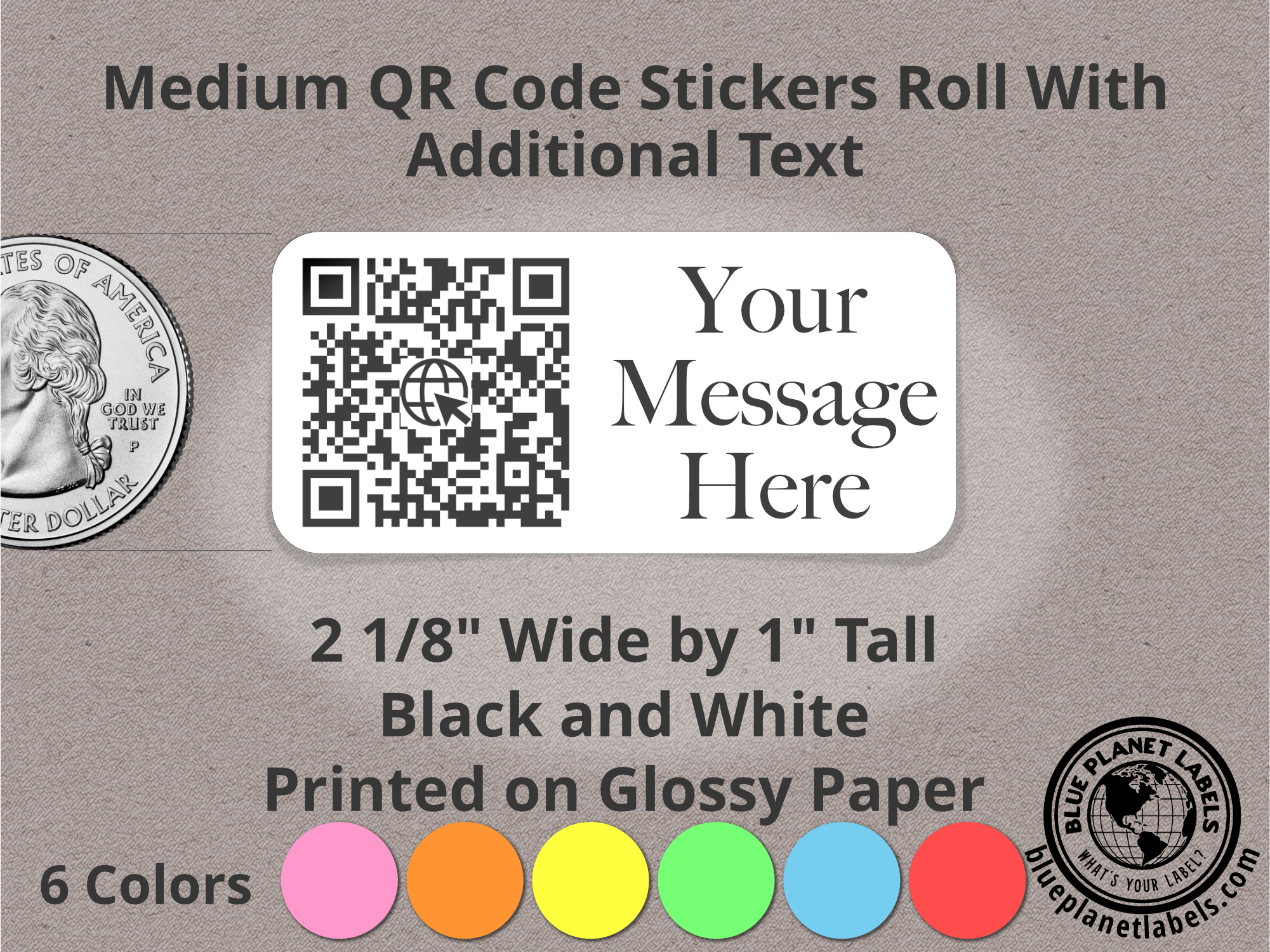 Medium QR Code Roll Labels