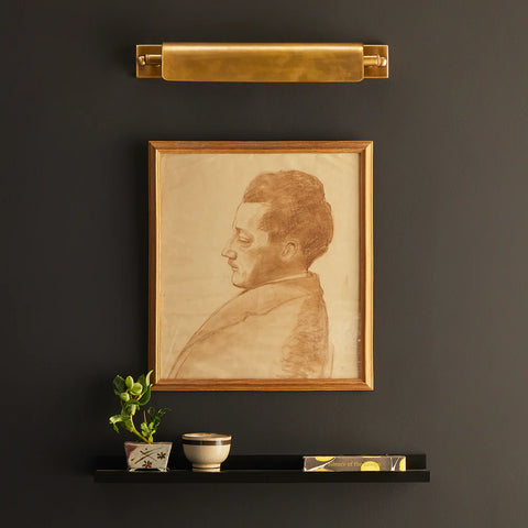 mondrian picture light in antiqued brass