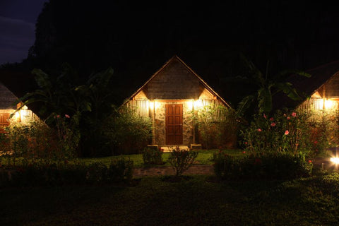 night sky, house, light