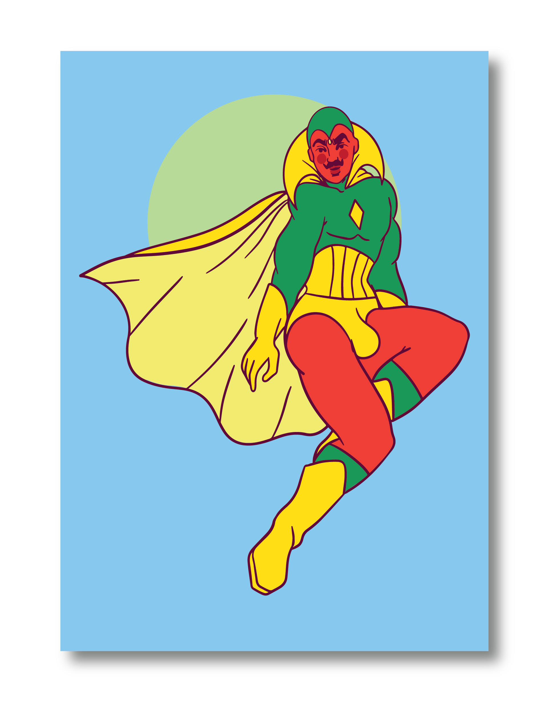 VISION PIN UP POSTCARD