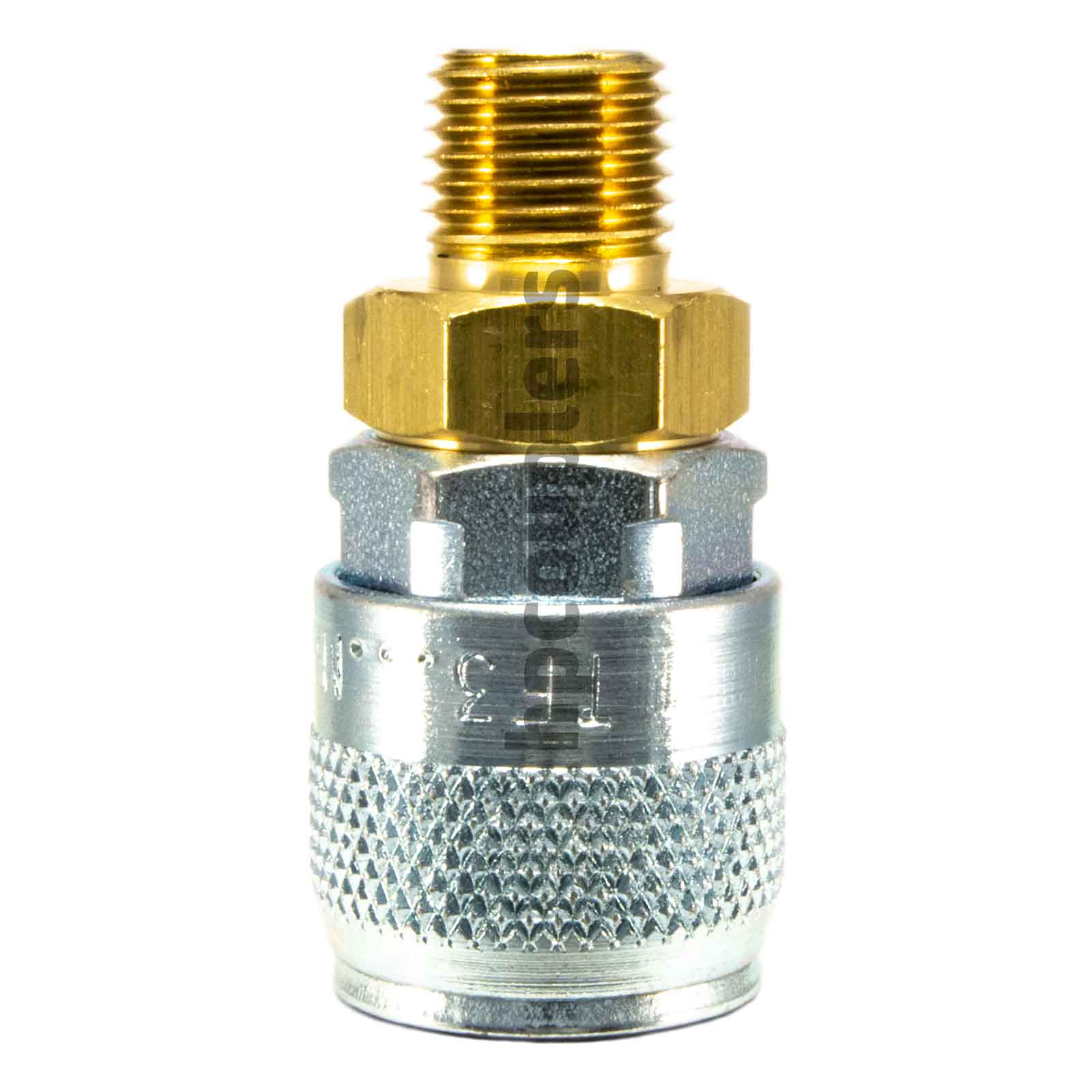 Foster TF3303, TF Series, True-Flate, Automotive, Coupler, Automatic, 3/8" Male NPT, Brass, Steel