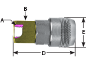 hpcouplers AR25 Series, 1/4" Aro 210 Coupler x 1/8″ Female NPT, Automatic, Steel & Brass