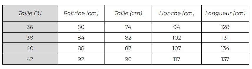 guide taille robe-cocktail-hiver-mariage