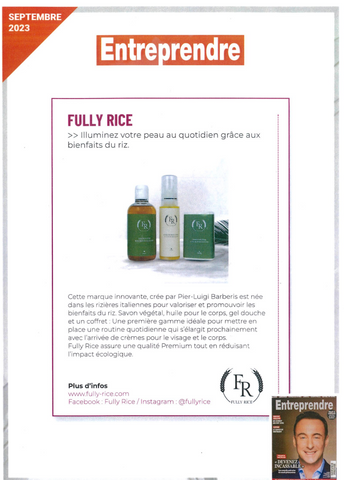 Article sur Fully Rice dans le magazine Entreprendre