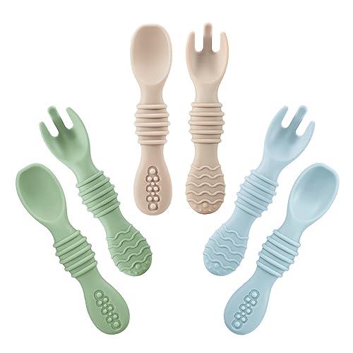 Silicone Baby Spoons and Fork Feeding Set(6pack) – PandaEar