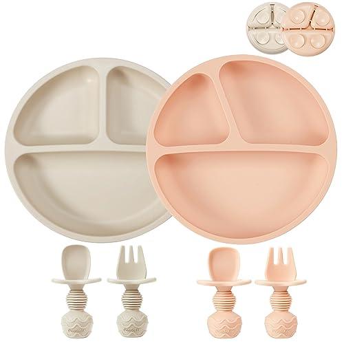 Silicone Blue and White Feeding Set (2 Sets)