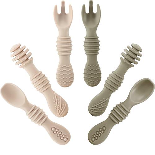 Light Tan/Walnut Spoons & Fork Feeding Set (6 Pack) – PandaEar