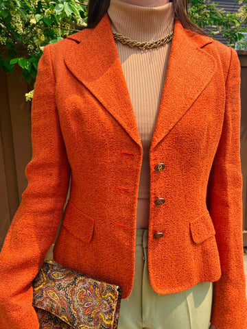 Dolce & Gabbana Orange Linen Blazer