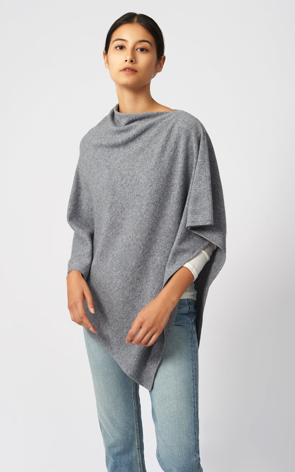 CASHMERE PONCHO - BLACK | KAL RIEMAN