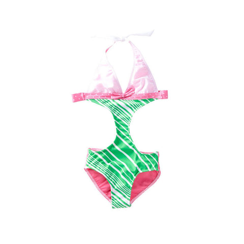 Candy Crush Halter Monokini – Azul Swimwear