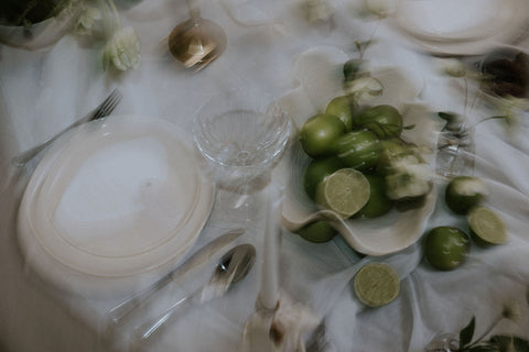 wedding table with limes