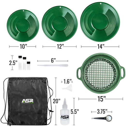 ASR Outdoor Complete Gold Panning Kit Prospecting Equipment With