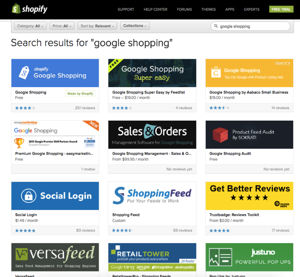 Shopify apps screenshot