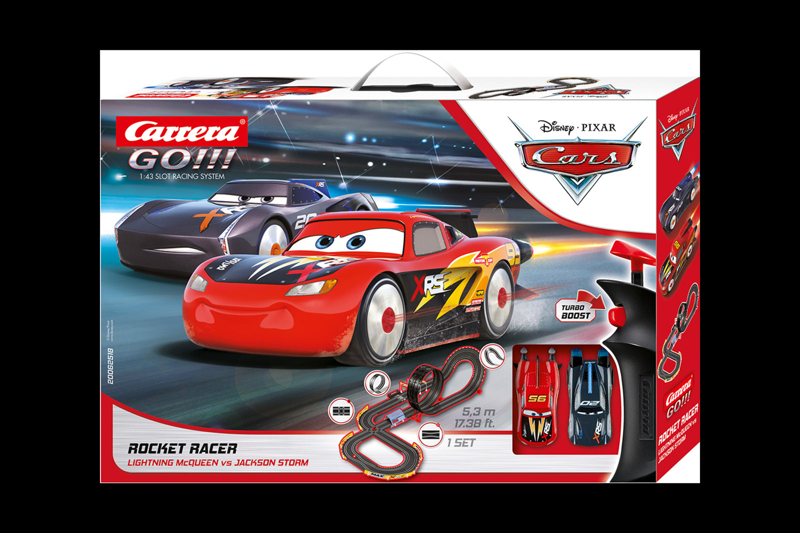 Piste de jouet électrique Disney Cars Neon Nights Carrera Go!!!