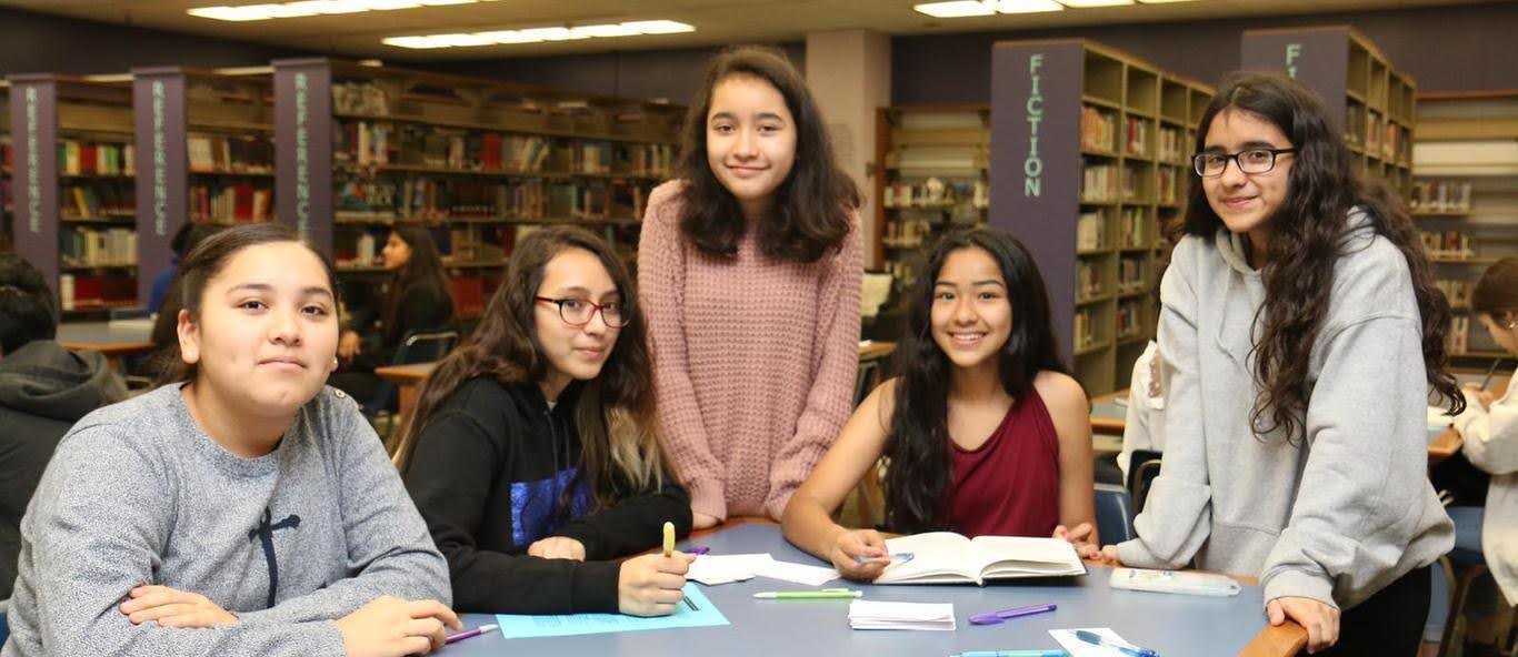 group of female highschool students