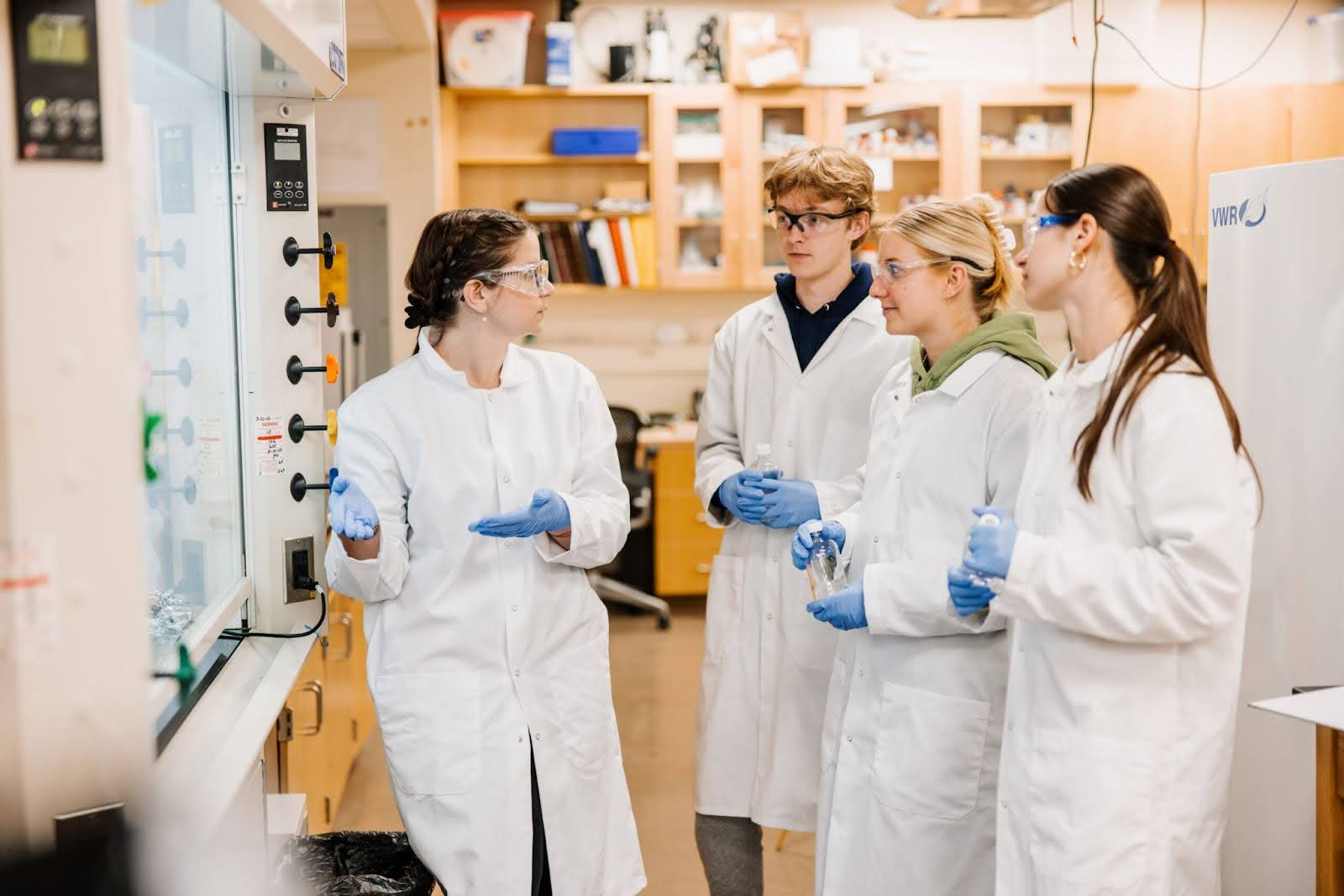 students conducting a lab test