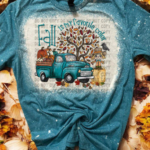 Fall is My Favorite Color Blue Bleached - Designs and Creations by Bambi, LLC