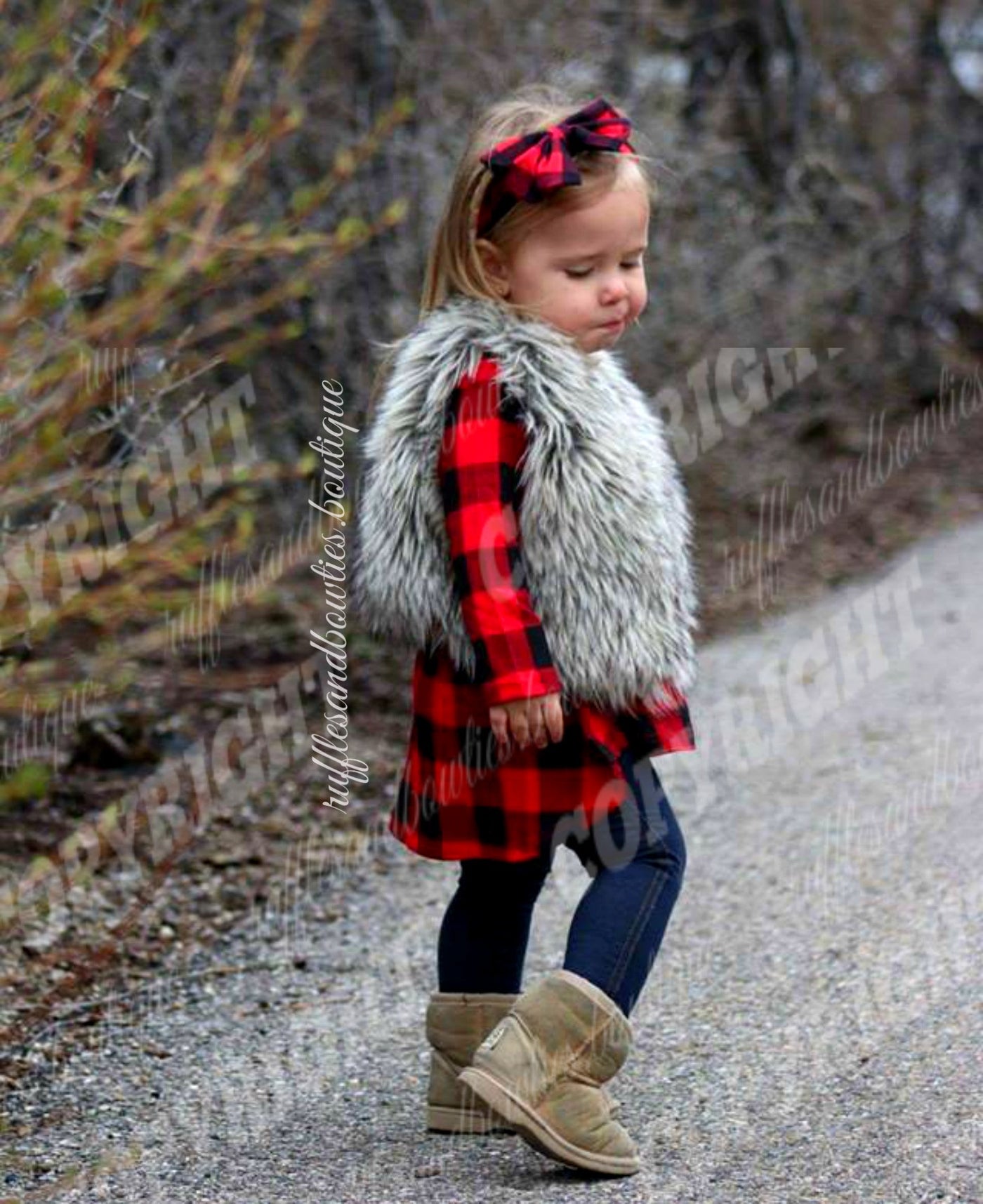 buffalo plaid tunic dress