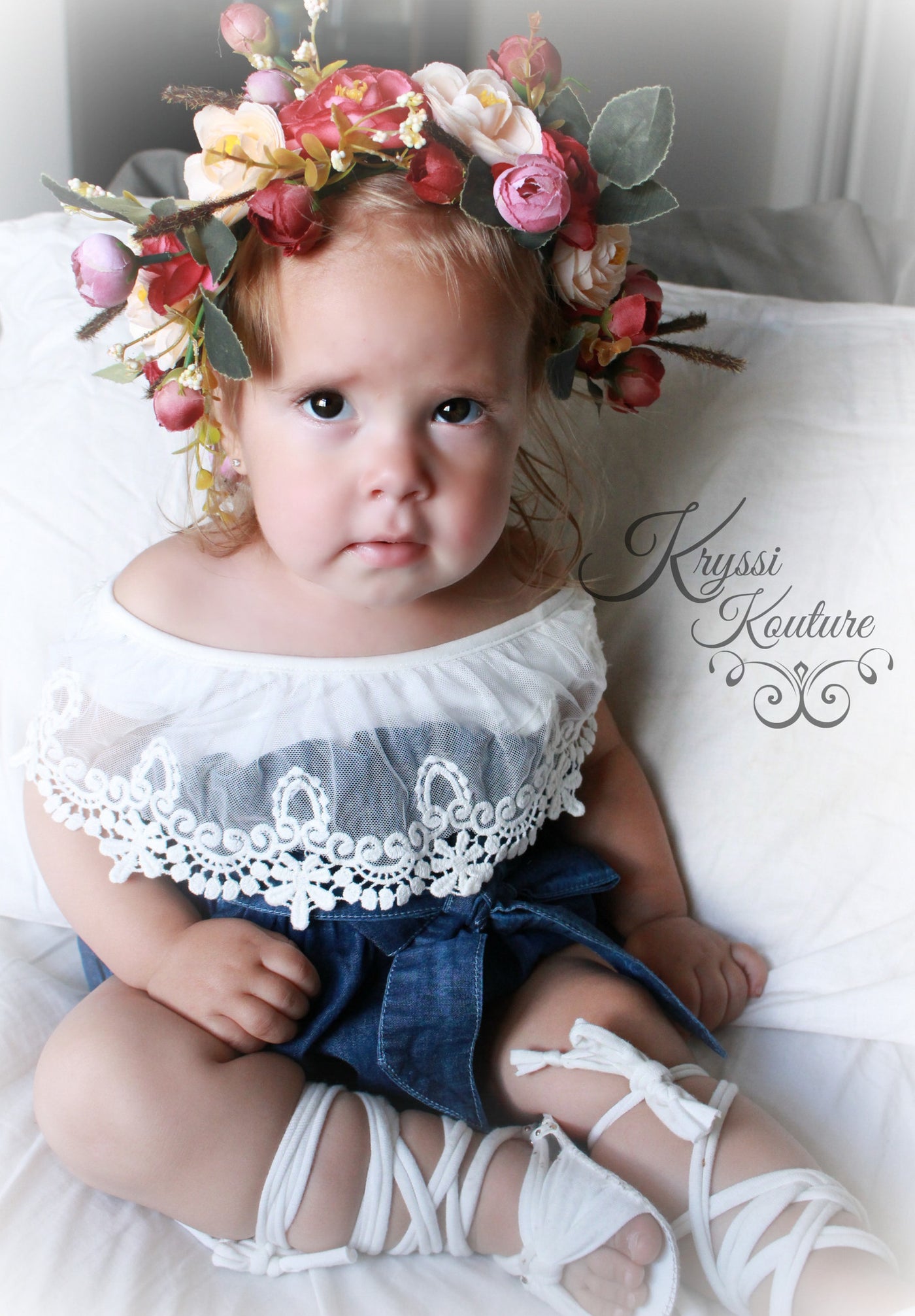 baby floral head wreath