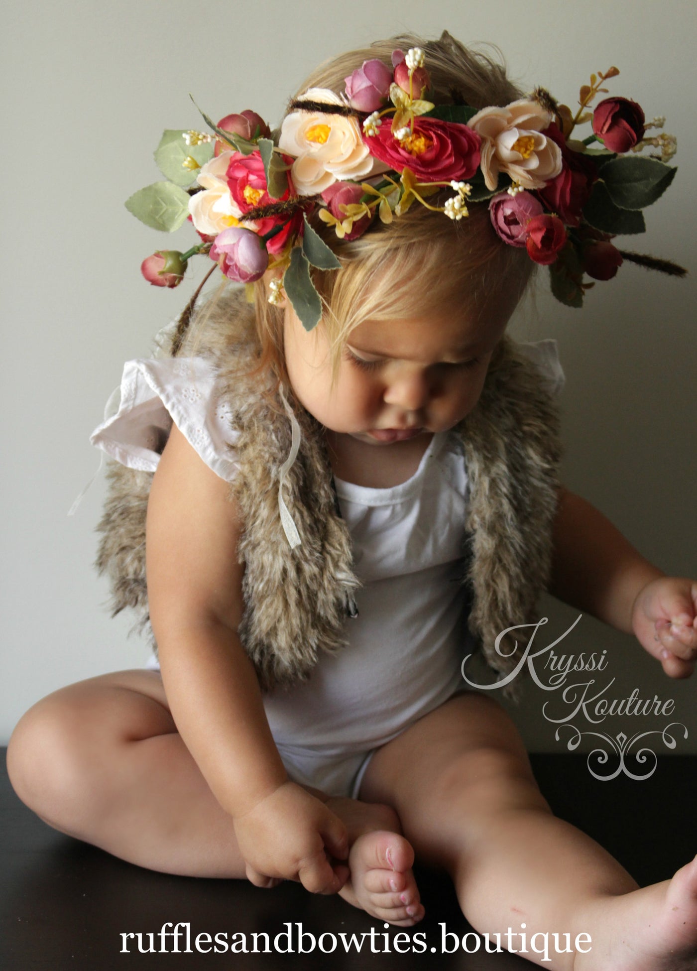 baby floral head wreath