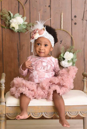 rose gold first birthday outfit