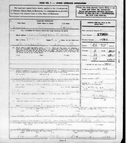 A blurry example of the WW Two Bonus Records. The document is out of focus and overexposed.