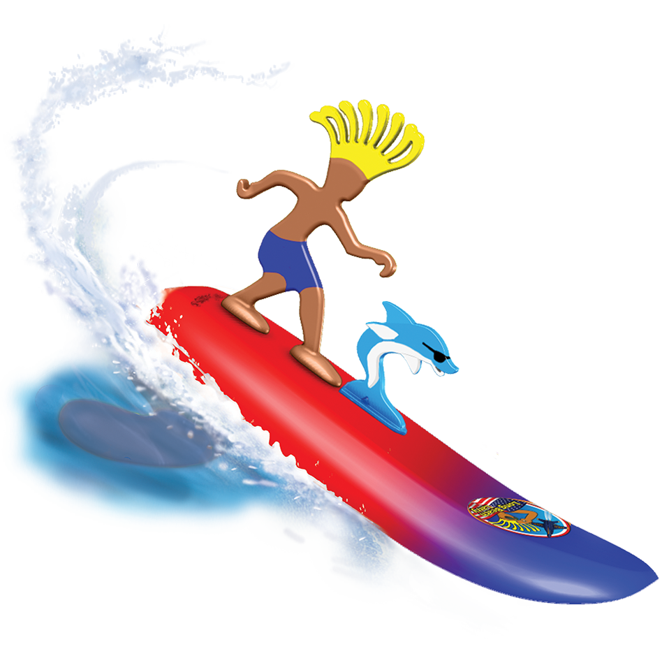 mini surfer figurine