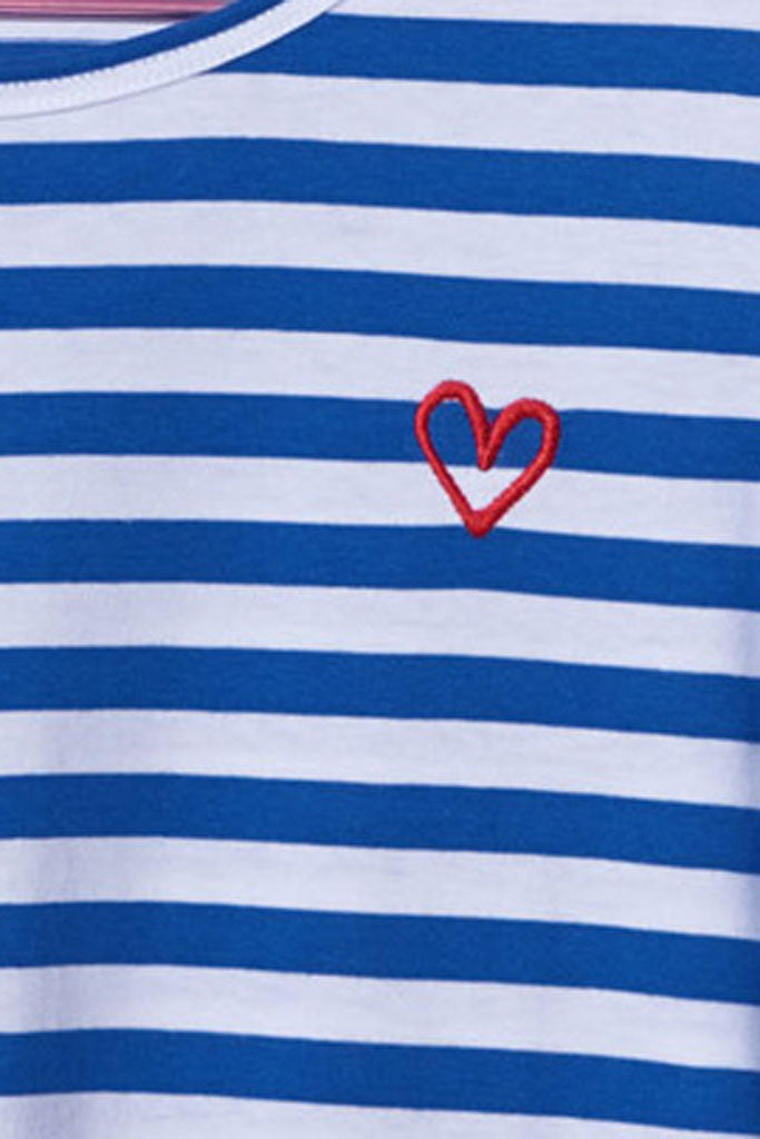 Tommy T Shirt In Blau Weiss Gestreift Mit Kleinem Herz Fur Damen Love Kidswear