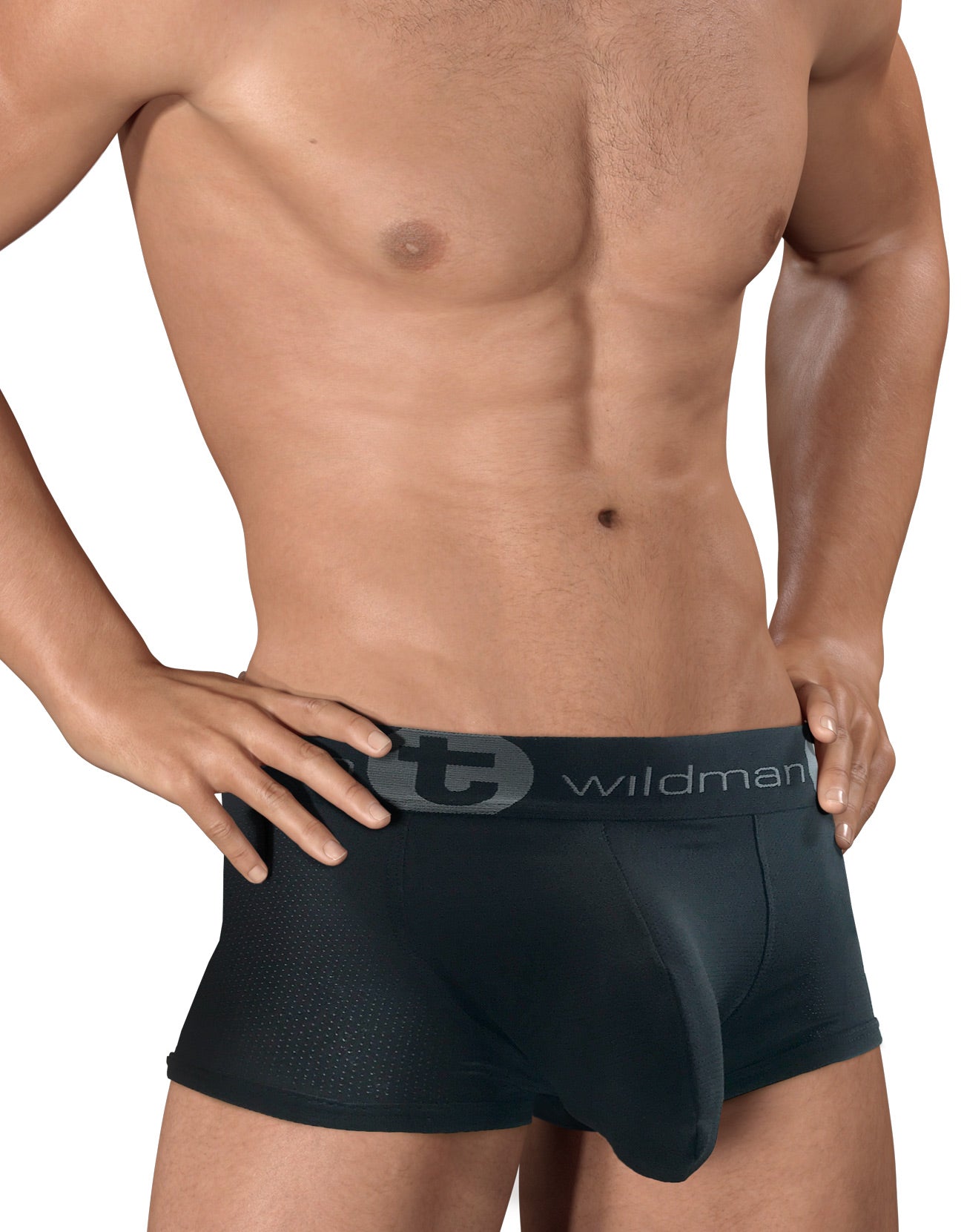 WildmanT Big Boy Mesh-Boxershorts mit Beutel, Schwarz