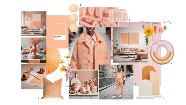 moodboard for peach fuzz