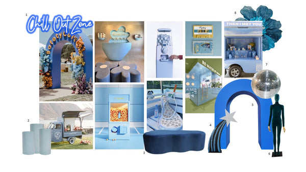 moodboard for retro blue