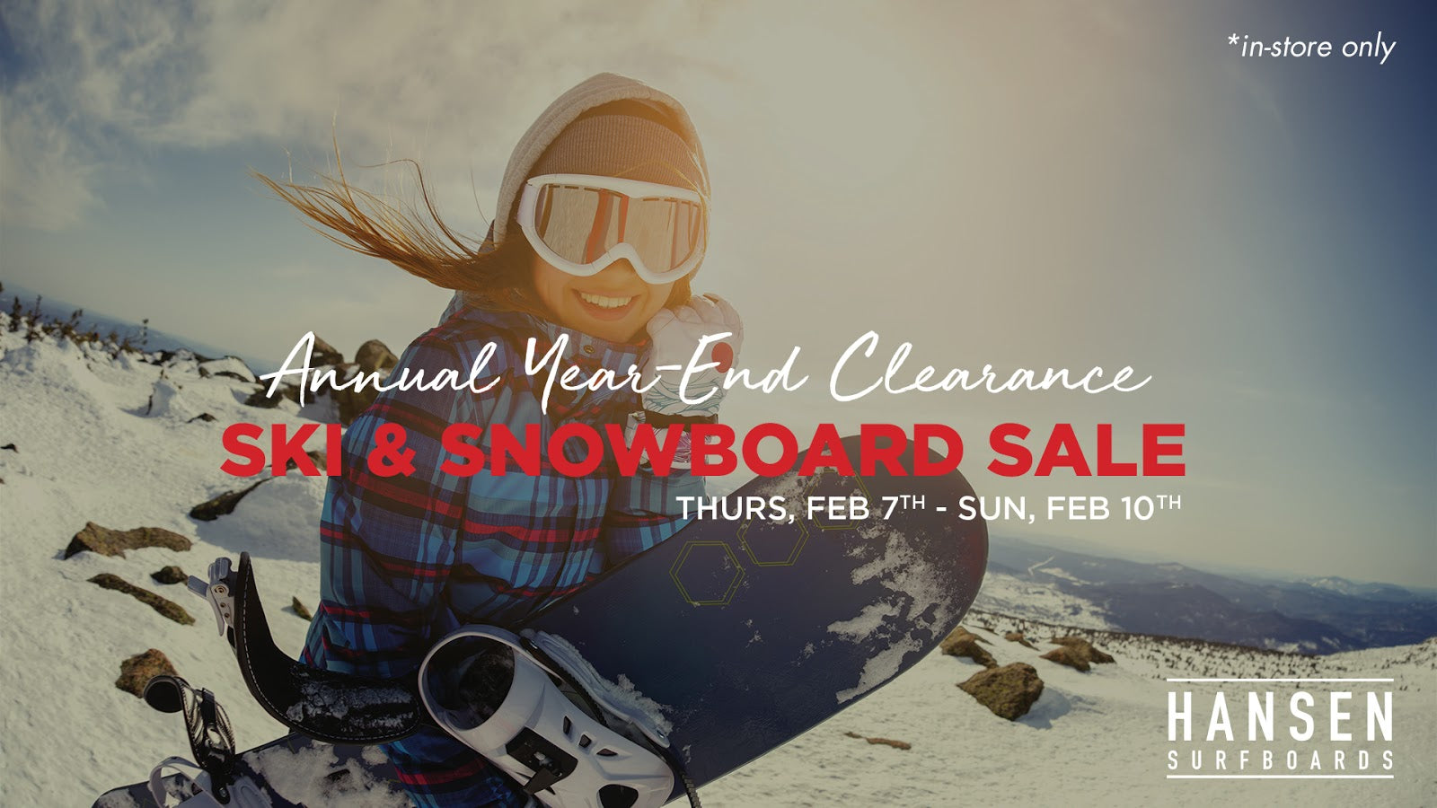 ouder telescoop Horen van Hansen's Annual Year-End Clearance Ski & Snowboard SALE