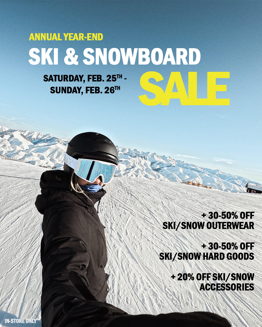 Met andere bands logboek Afdeling Hansen's End of Season Ski & Snow Sale Starts Today!