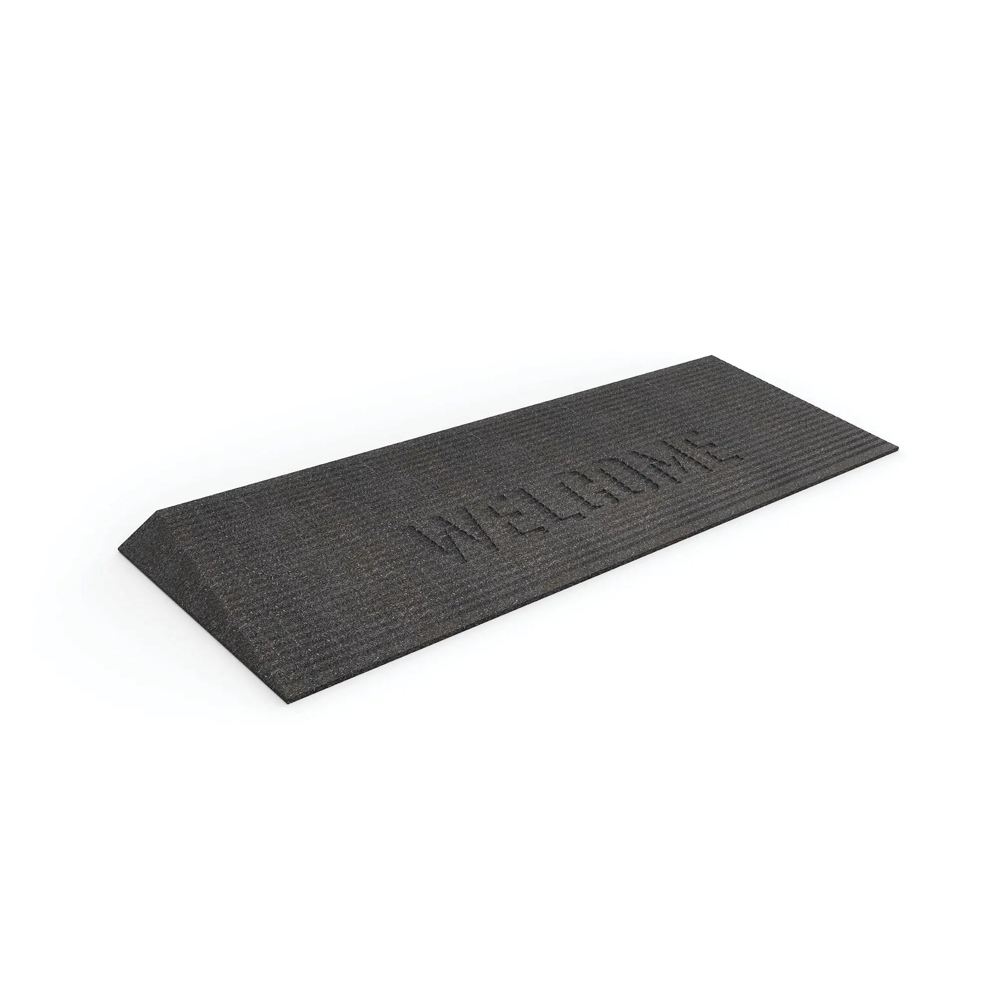 EZ-ACCESS® TRANSITIONS® Black Rubber Welcome Angled Entry Mat (1.5 Inches)