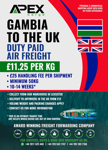 Gambia Air Freight Duty Paid